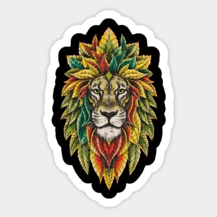 Rasta Reggae Lion Beautiful Jamaican Rastafarian Design Sticker